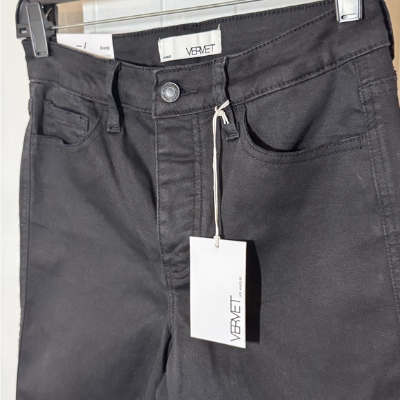 Vervet - Jeanne - High-Rise Stretch Slim Straight Black Jeans - Picture 6 of 10